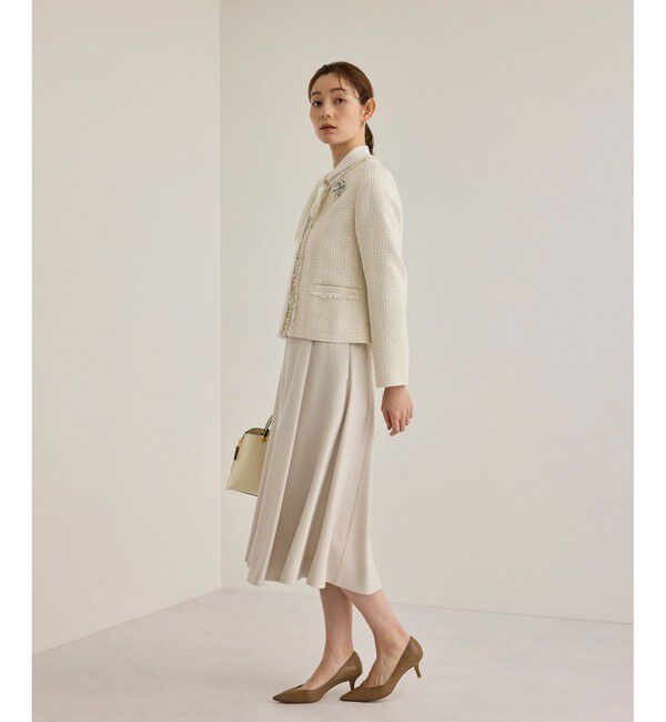 ROPE「【雑誌掲載】ミックスツイードノーカラージャケット」|ノーカラージャケット|