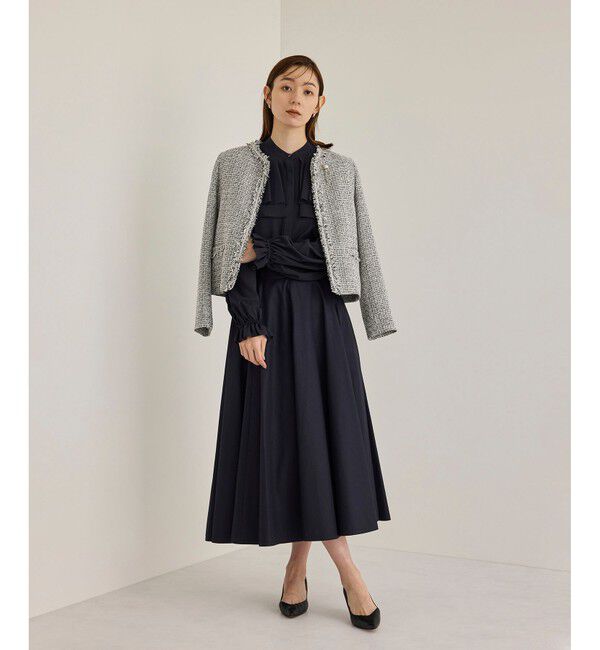 ROPE「【雑誌掲載】ミックスツイードノーカラージャケット」|ノーカラージャケット|