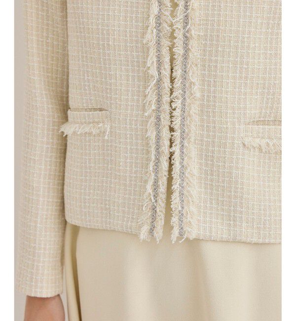 ROPE「【雑誌掲載】ミックスツイードノーカラージャケット」|ノーカラージャケット|