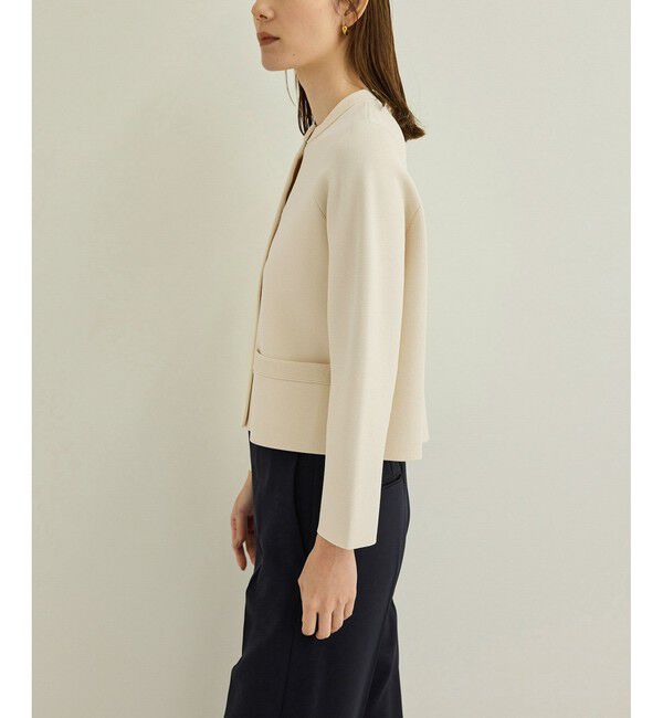 ROPE「ニットジャケット/イージーケア」|ノーカラージャケット|