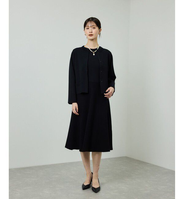 ROPE「ニットジャケット/イージーケア」|ノーカラージャケット|