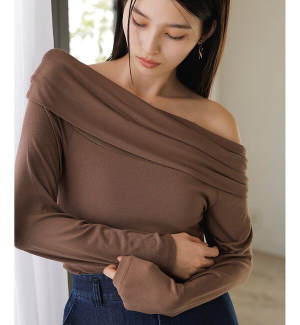 VIS「タックディテールオフショルカットソー」|Tシャツ・カットソー|ブラウン(20)