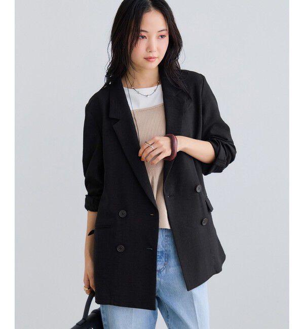 VIS「美easyリネンライクテーラードジャケット/イージーケア・接触冷感・セットアップ対応」|テーラードジャケット|