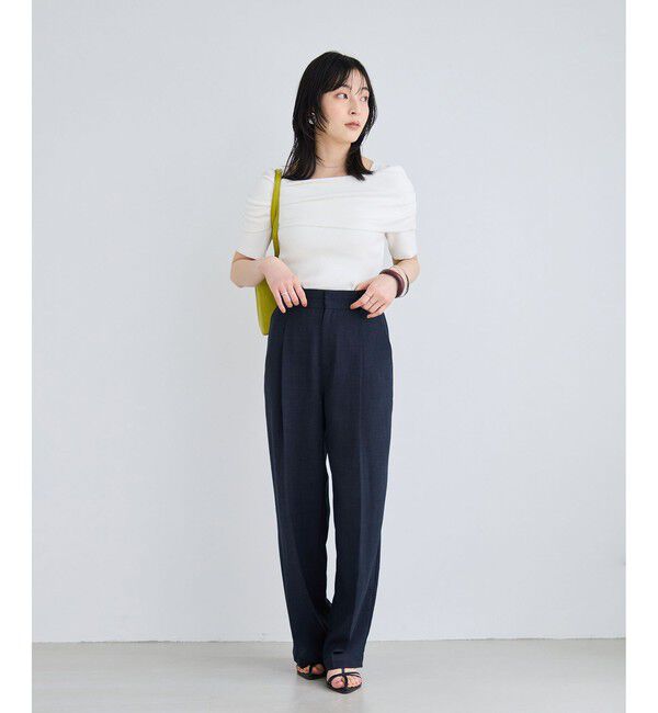 VIS「美easyリネンライクワイドパンツ/イージーケア・接触冷感・セットアップ対応」|チノ|