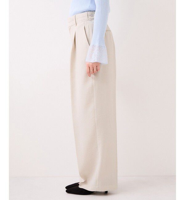 VIS「美easyリネンライクワイドパンツ/イージーケア・接触冷感・セットアップ対応」|チノ|