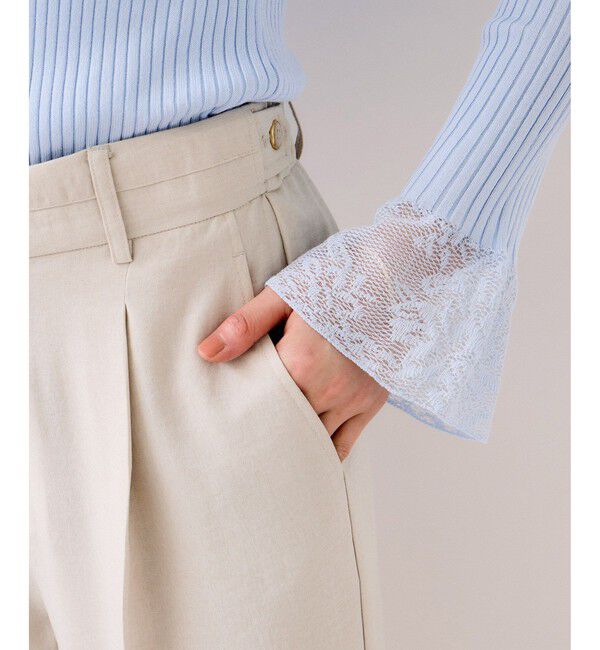 VIS「美easyリネンライクワイドパンツ/イージーケア・接触冷感・セットアップ対応」|チノ|