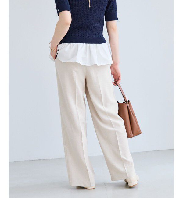 VIS「美easyリネンライクワイドパンツ/イージーケア・接触冷感・セットアップ対応」|チノ|