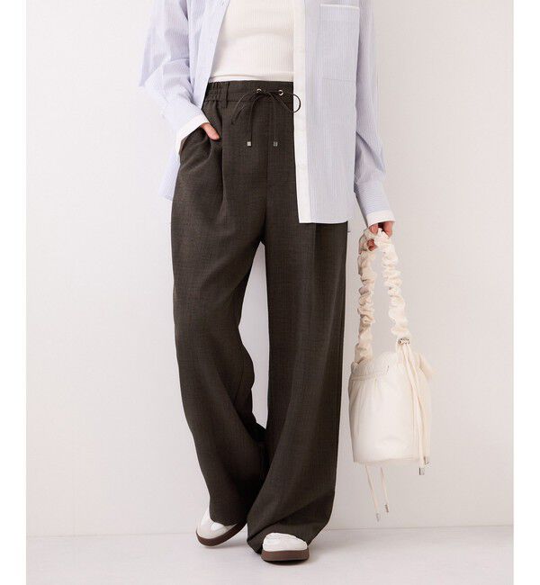 VIS「【WEB限定】美easyリネンライクウエストドロストイージーパンツ/イージーケア・接触冷感」|チノ|