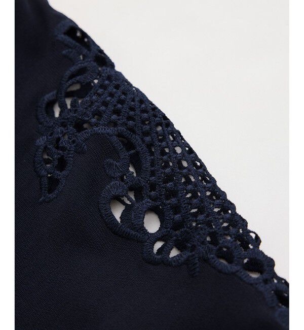 Rope&rsquo;Picnic「八方映えニット 袖レースニットプルオーバー/UVカット・接触冷感・イージーケア」|ニット・セーター|