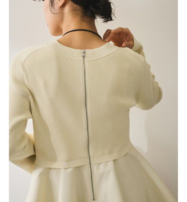 ADAM ET ROPE'「【サステナブル】・【定番人気】ペプラムコンビニットプルオーバー」|Tシャツ・カットソー|