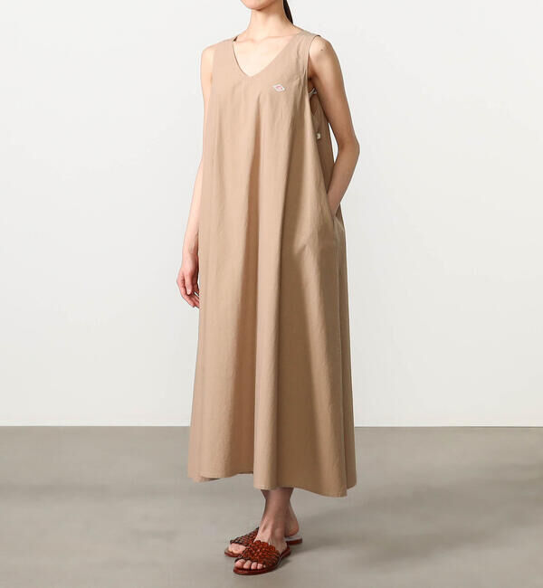 DANTON「DANTON | ハイカウントコットン Vネックワンピース」|ワンピース|BEIGE