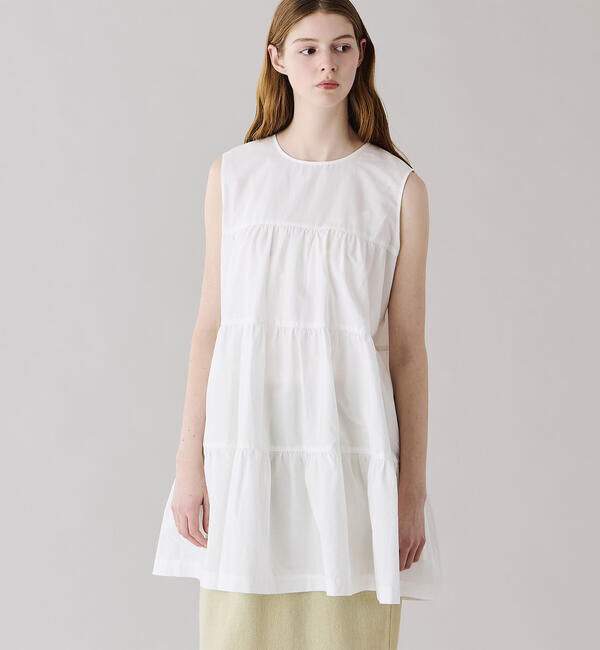 GYMPHLEX「Gymphlex | コットンブロード ティアードチュニック WOMEN」|ワンピース|