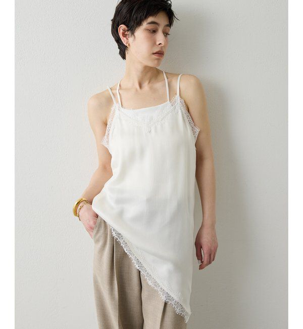 THE PAUSE「【THE PAUSE】レーストリムキャミブラウス」|シャツ・ブラウス|オフホワイト