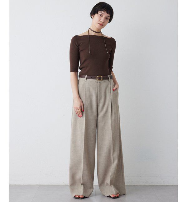 THE PAUSE「【THE PAUSE】オフショルハーフスリーブプルオーバー」|ニット・セーター|