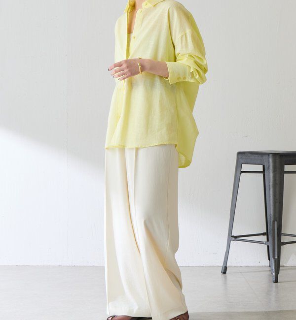  「【涼しく着れる】麻混バックツイストシャツ」|シャツ・ブラウス|