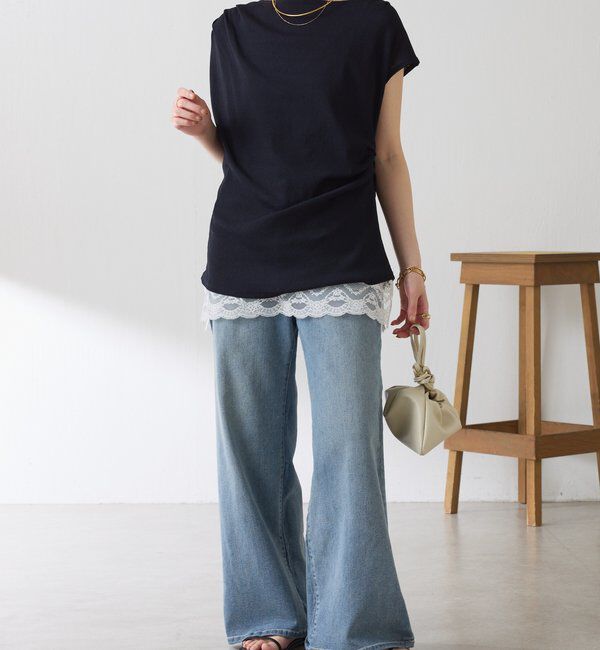  「【上品見えカットソー/シアー】アシメタックフレンチカットソー」|Tシャツ・カットソー|