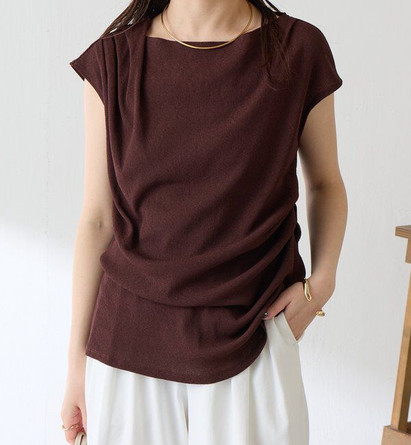  「【上品見えカットソー/シアー】アシメタックフレンチカットソー」|Tシャツ・カットソー|