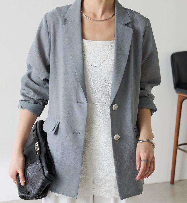  「ダブルポケットシアージャケット」|デニムジャケット|グレー