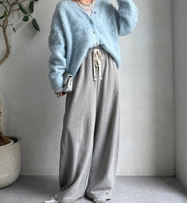  「ブラッシュ加工シルバーボタンカーディガン」|カーディガン|