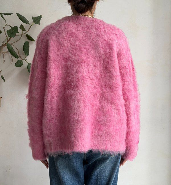  「ブラッシュ加工シルバーボタンカーディガン」|カーディガン|