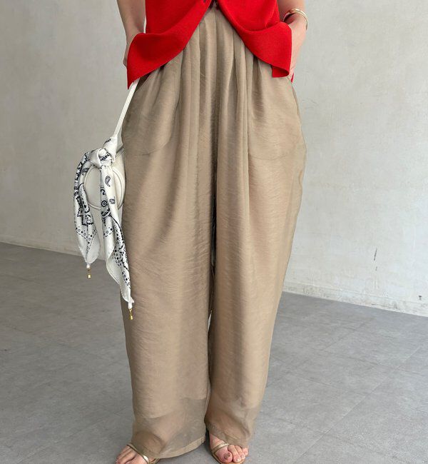  「【WEB限定】オーガンジータックパンツ」|チノ|