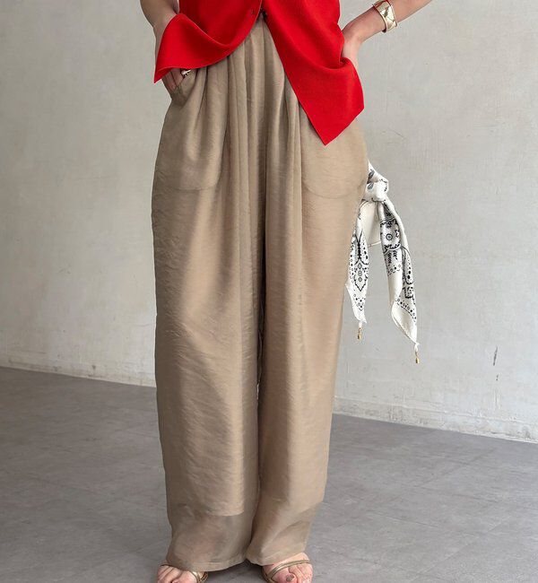  「【WEB限定】オーガンジータックパンツ」|チノ|