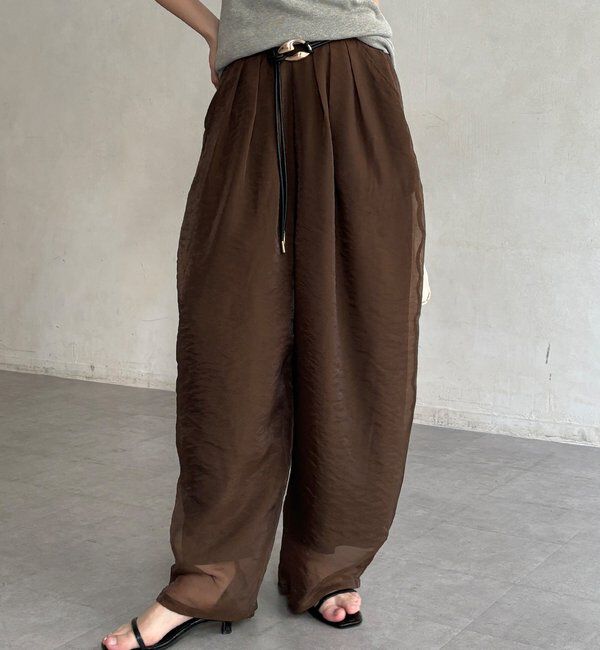  「【WEB限定】オーガンジータックパンツ」|チノ|