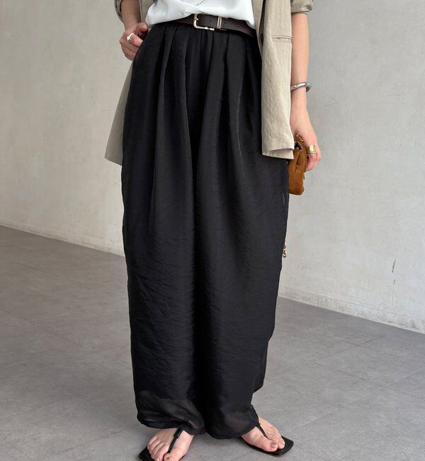  「【WEB限定】オーガンジータックパンツ」|チノ|