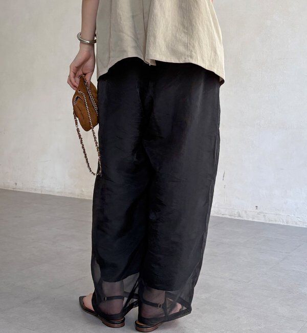  「【WEB限定】オーガンジータックパンツ」|チノ|