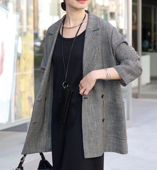  「予約【洗練されたムードに】カラミチェックオーバージャケット」|テーラードジャケット|