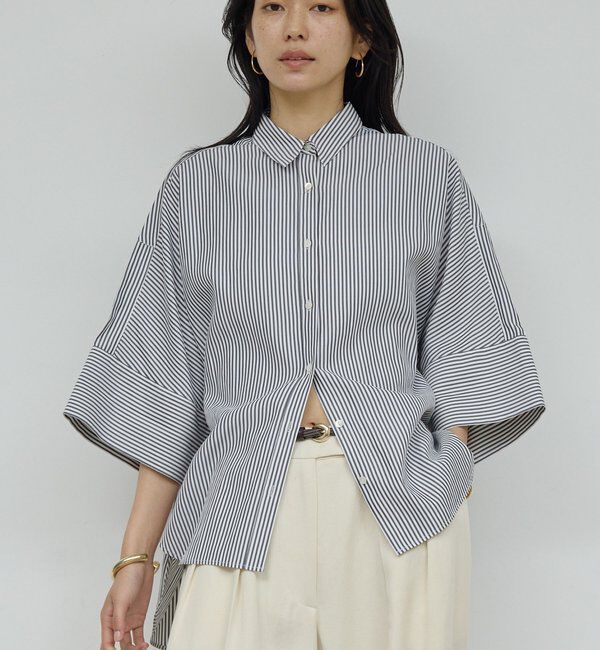  「ハーフスリーブシャツ」|シャツ・ブラウス|ネイビー