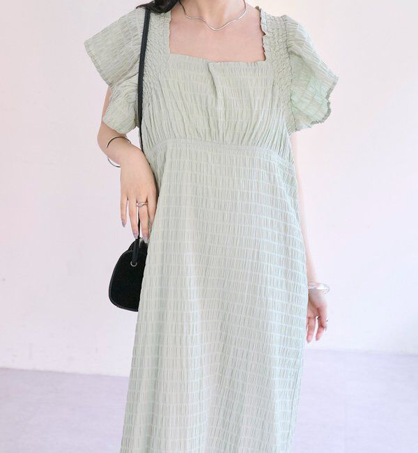  「シャーリングスクエアワンピース」|ワンピース|