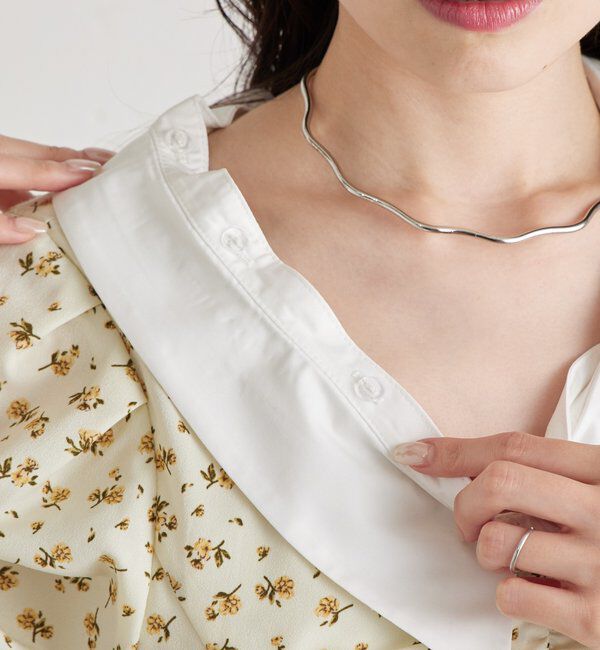  「襟付きフラワーワンピース」|ワンピース|