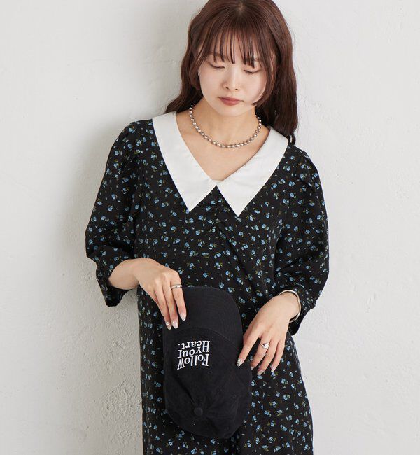  「襟付きフラワーワンピース」|ワンピース|