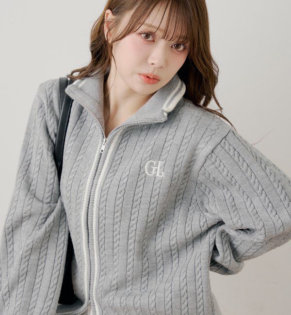  「【セットアップ対応】ダブルジップルーズニット」|ニット・セーター|
