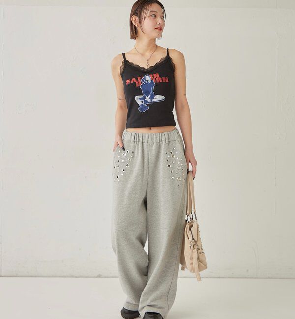  「シャーロットパターンメッシュレースキャミ」|キャミソール|