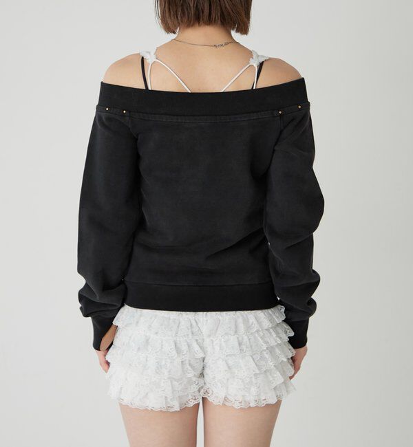  「フロントジップスタッズオフショル」|Tシャツ・カットソー|