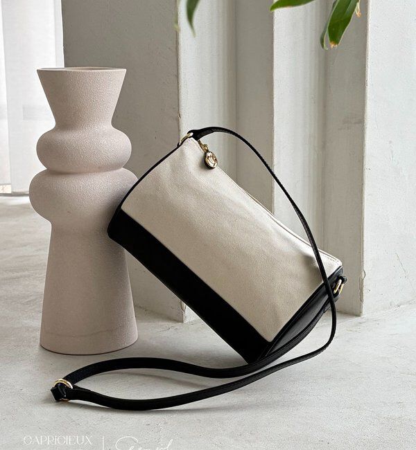  「【LE'MAGE&times;gemeilコラボ】3WAYキャンバスエッグショルダーバッグ」|トートバッグ|ブラック