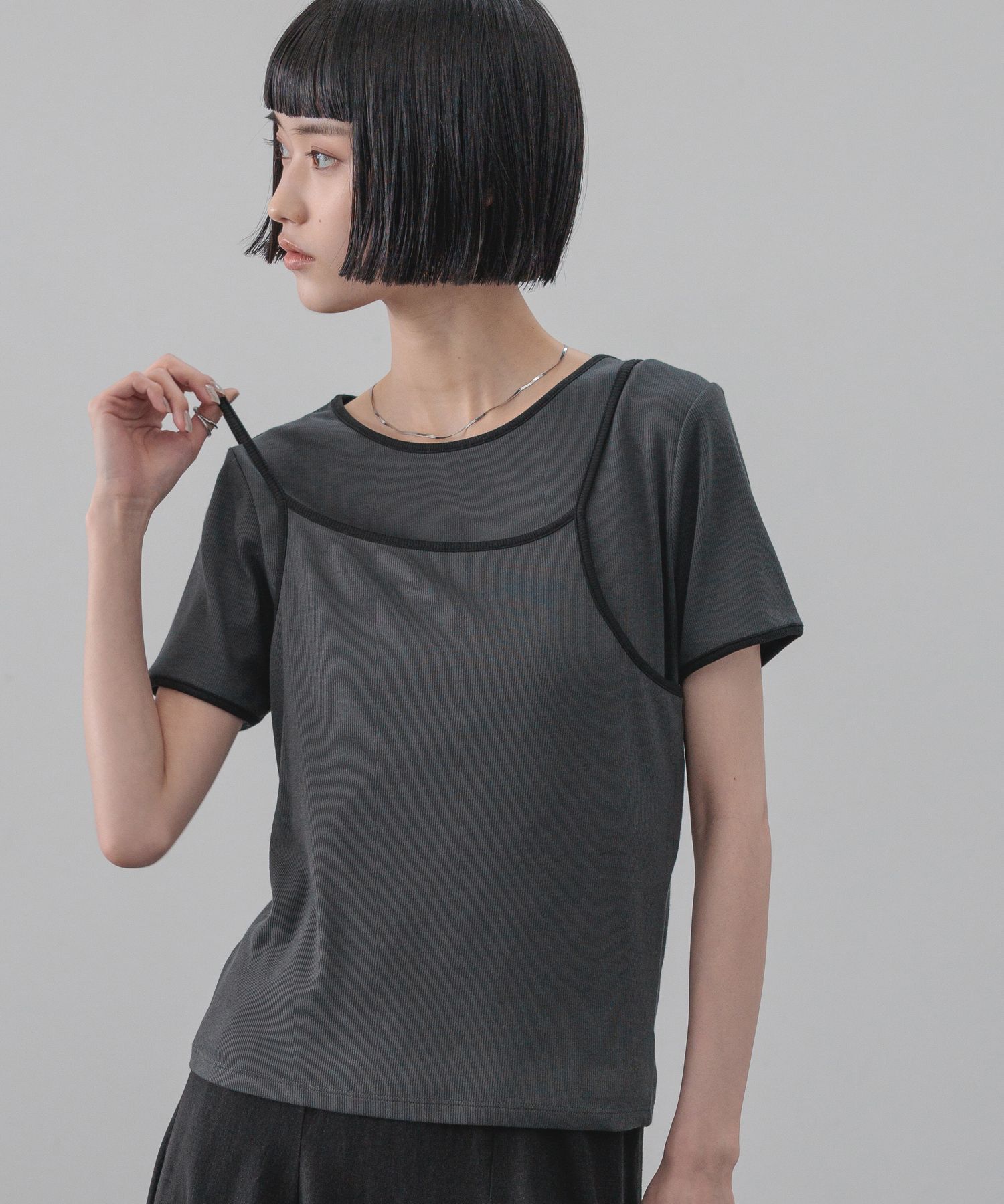 LOWRYS FARM「ハイショク２ＰプルオーバーＳＳ」|Tシャツ・カットソー|GRY8