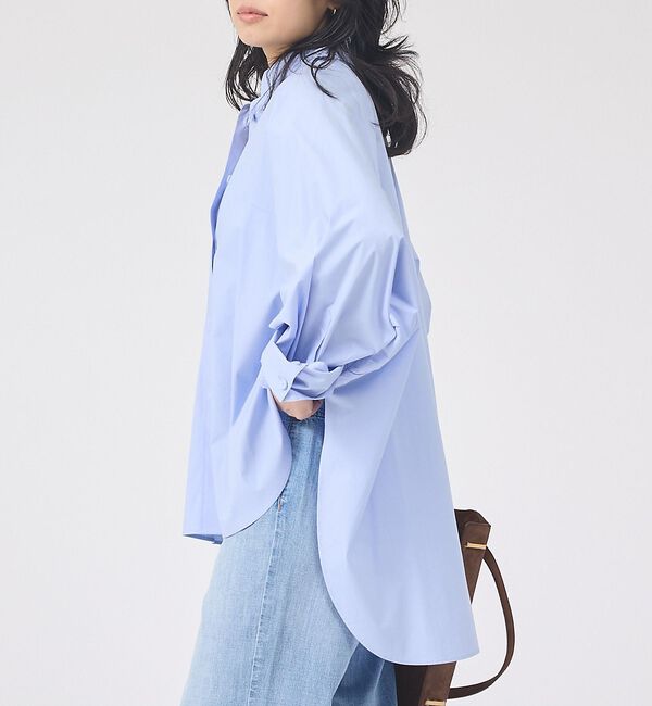 Rouge vif「ドルマンストレッチブロードビックシャツ」|シャツ・ブラウス|サックスブルー