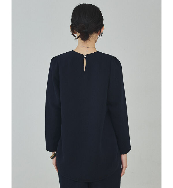 qualite「【シワになりにくい】ライトダブルクロスナローブラウス」|シャツ・ブラウス|