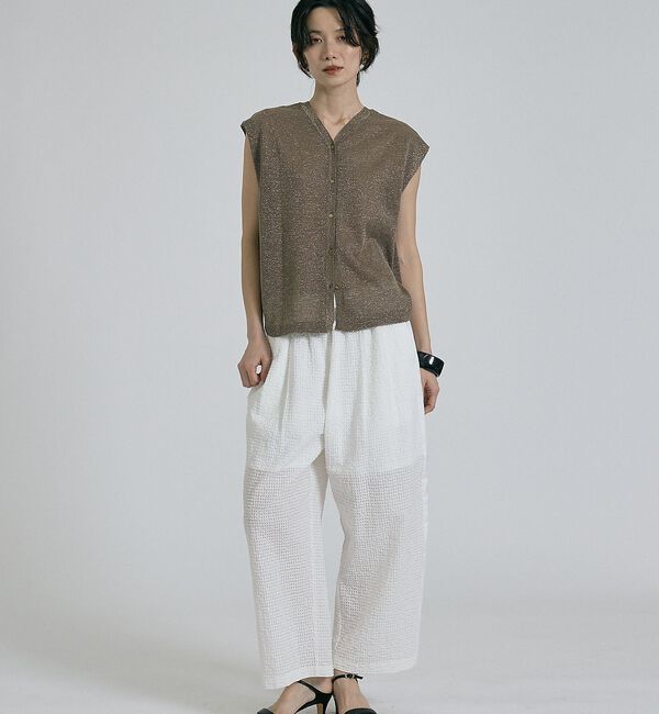 qualite「【前後着用可能！】ラメ2WAYニット【予約】」|ベスト・ジレ|