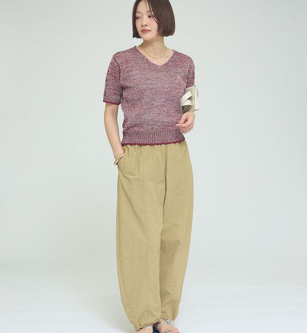 qualite「カラーポリリネンVネックニット【予約】」|ニット・セーター|