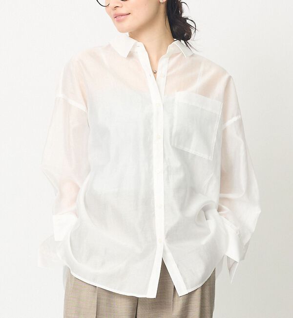 abahouse mavie「【着回し自由自在】シアーシャツ【予約】」|シャツ・ブラウス|オフホワイト