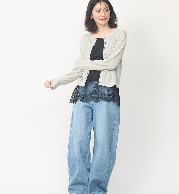 abahouse mavie「【さりげないラメ】シアーカーディガン【予約】」|カーディガン|