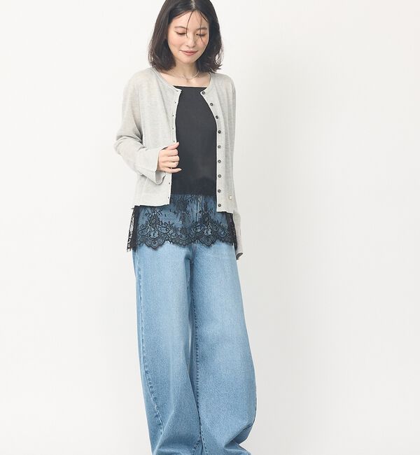abahouse mavie「【さりげないラメ】シアーカーディガン【予約】」|カーディガン|