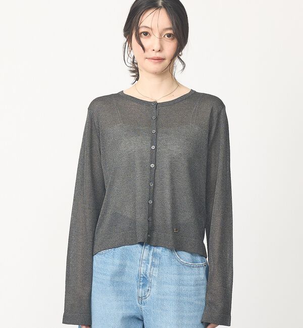 abahouse mavie「【さりげないラメ】シアーカーディガン【予約】」|カーディガン|