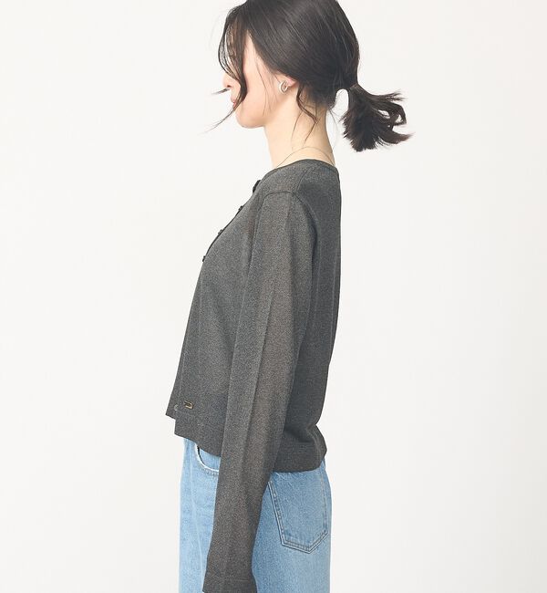 abahouse mavie「【さりげないラメ】シアーカーディガン【予約】」|カーディガン|