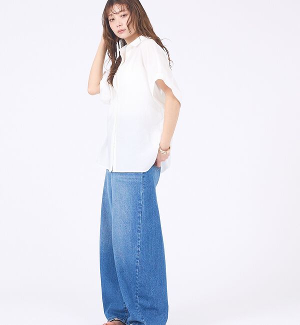 abahouse mavie「【着痩せシルエット】フレンチスリーブシャツ【予約】」|シャツ・ブラウス|