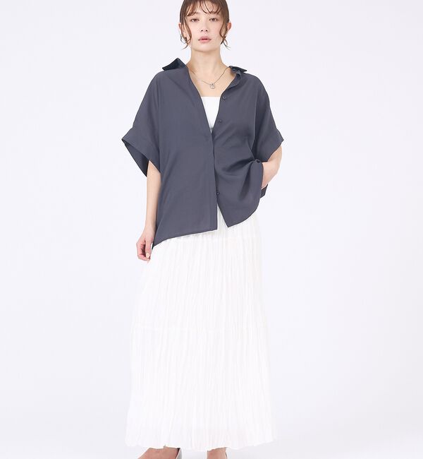 abahouse mavie「【着痩せシルエット】フレンチスリーブシャツ【予約】」|シャツ・ブラウス|